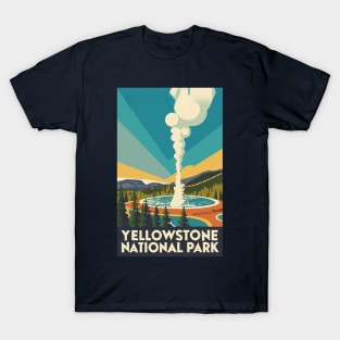 A Vintage Travel Art of the Yellowstone National Park - US T-Shirt